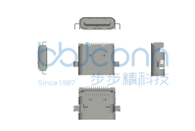 TYPE-C 24P 母座 四腳插 沉板0.80 L=7.90 CH=0.78 雙排SMT