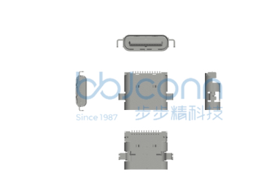 TYPE-C 24P 母座 四腳插 沉板1.6 L=7.90 CH=0.02 雙排SMT
