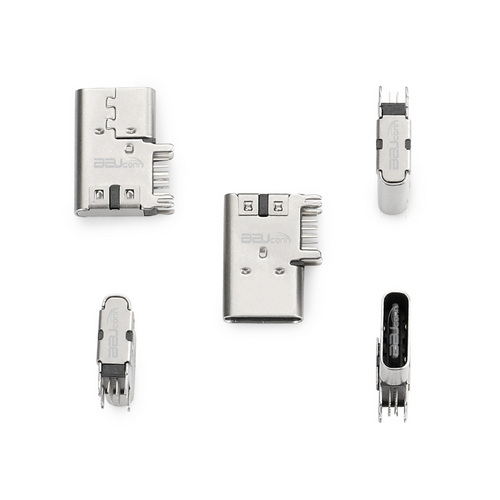 Type-C 14PIN母座 側(cè)插L=14.0  墊高2.6 帶后蓋--UC.01.44-4K-0002