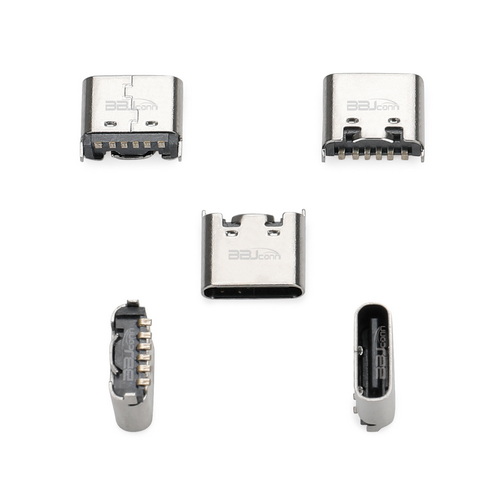 TYPE-C 6PIN　母座立式貼板H=6.5--（UC.01.63-1B-0003）_調整大小